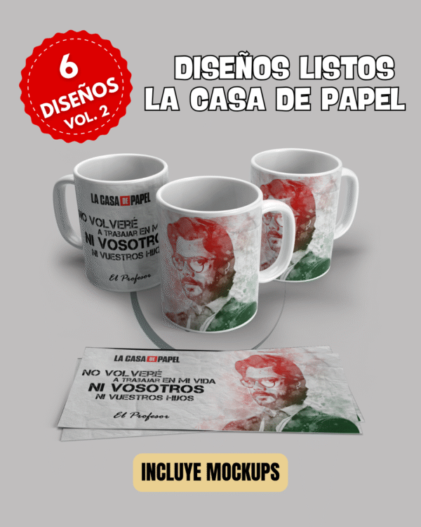 Plantillas Tazas La Casa de Papel Vol. 2