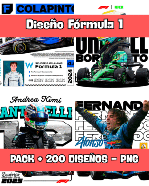 Pack 240 Diseños de Fórmula 1